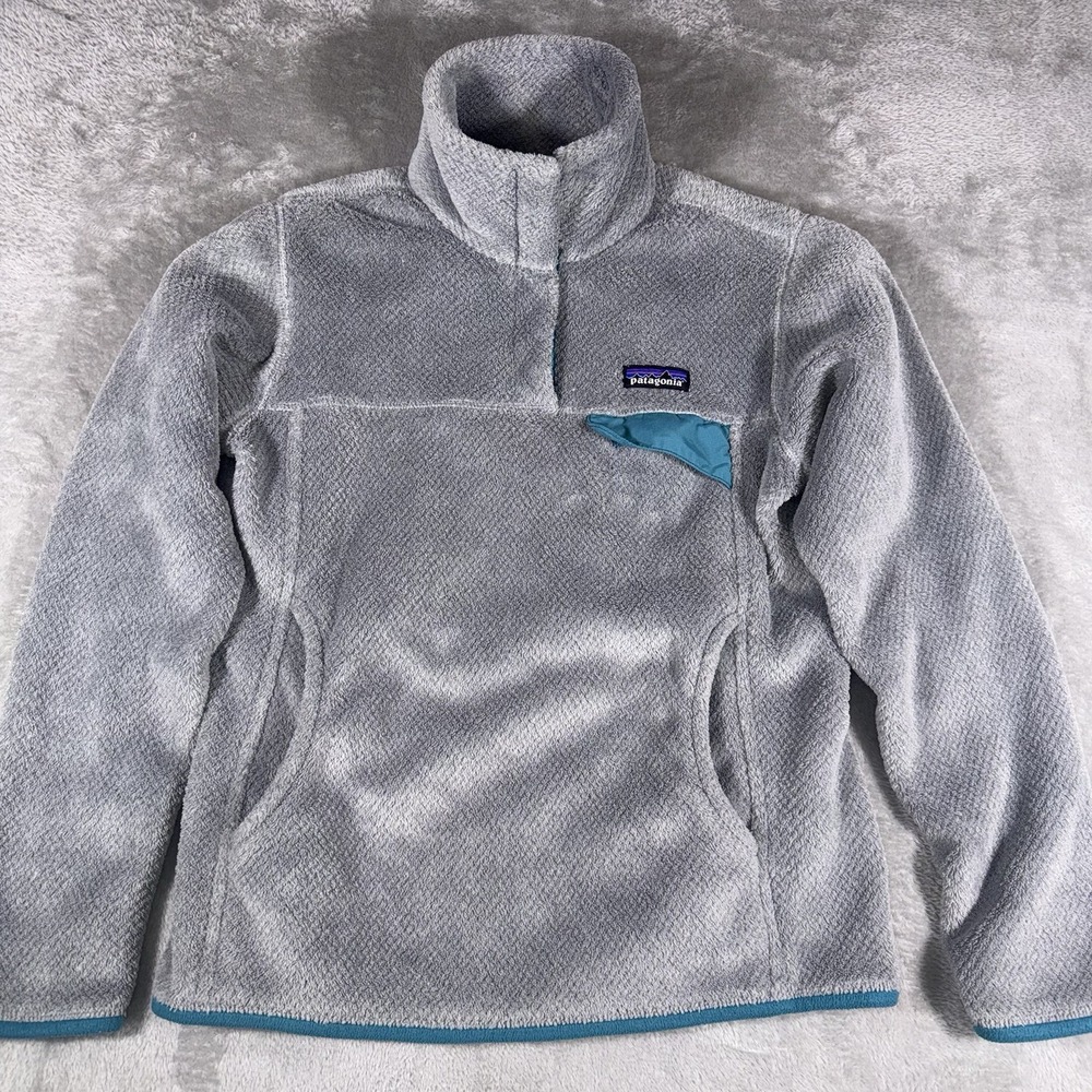 Patagonia Fleece Women's  Pullover Snap Jacket  Gray Small